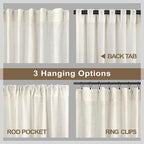 Pitalk Cream Curtains 38 Inch Width - Image 5