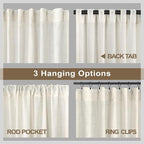 Pitalk 64 Inch Length Semi Sheer Linen Curtains - Image 5