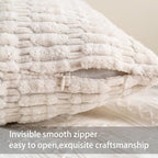 Aegero Corduroy Decorative Throw Pillow Covers 14x36 InchSoft Striped Pillow - Image 3