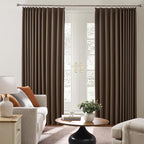 Brown Blackout Curtains 144 Inches Long 12 feet Tall, Extra Long Pinch Pleats - Image 4