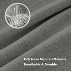MIULEE 100% Blackout Linen Curtains 42 x 63 Inch Dark Grey 2 Panels | Thermal - Image 3