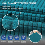 Stretch Loveseat Couch Cover, 2 Cushion Couch Slipcover, Peacock Blue | 1-Piece - Image 5