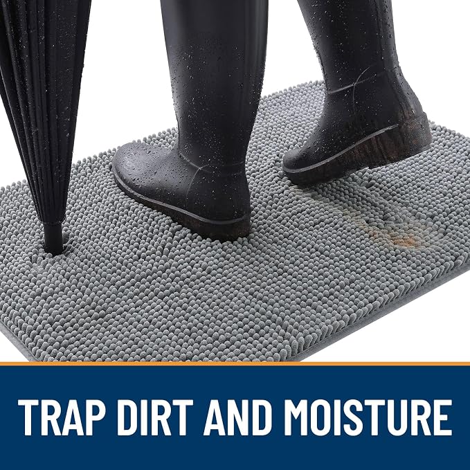 OLANLY Dog Door Mat for Muddy Paws 59x35, Super Absorbent Chenille Mud Mat | - Image 2