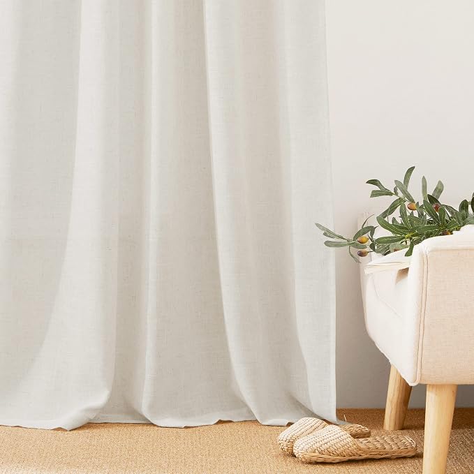 RYB HOME Linen Semi Sheer Curtains - Image 7