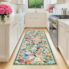 PLHXFR 2x6 Washable Runner Rug：Floral Indoor Kitchen Soft Carpet Green | by PLHXFRSoftAreaRugs