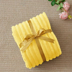BEDELITE Striped Fleece Throw Blanket, Custard Yellow, Soft Cozy, Lightweight - Image 6
