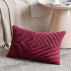 Fancy Homi 2 Packs Burgundy Lumbar Decorative Throw Pillow Covers 16x28 Inch - Image 2