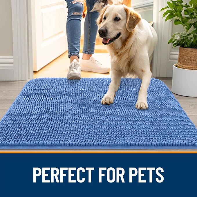 OLANLY Dog Door Mat for Muddy Paws 70x32, Super Absorbent Chenille Mud Mat | - Image 6