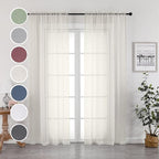 Sheer Curtains 96 Inch Length, Elegant Sheer Curtains by OWENIE
