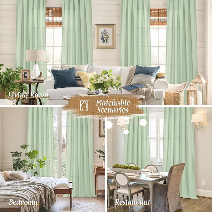 Light Filtering Linen Curtains 84 Inch - Image 6
