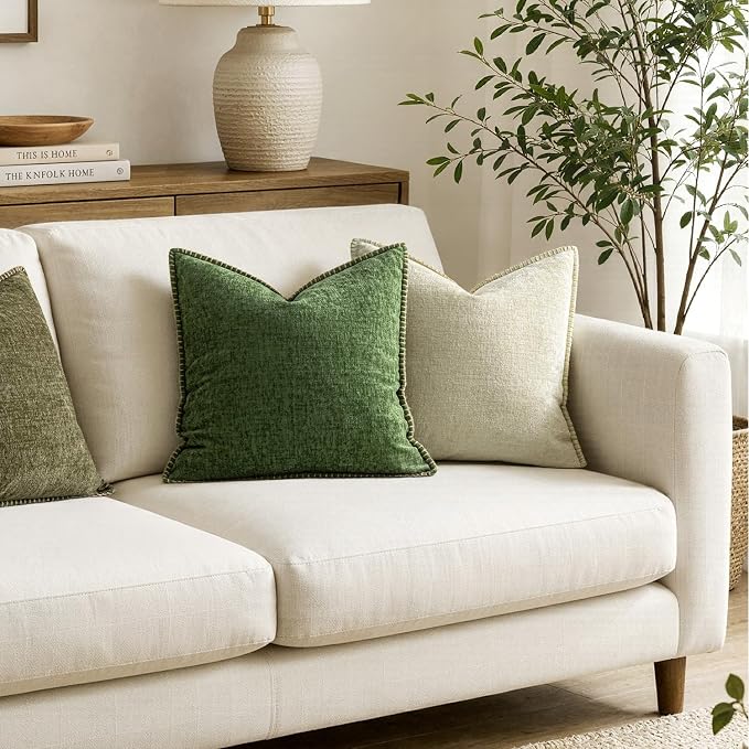 MIULEE Decorative Couch Throw Pillow Covers 22x22 Inch Forest Green 2 Pack | - Image 4