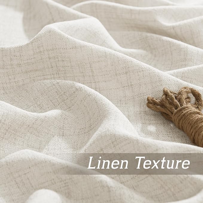 RYB HOME Light Filtering Linen Sheer Curtains 72 inch Long - Image 4