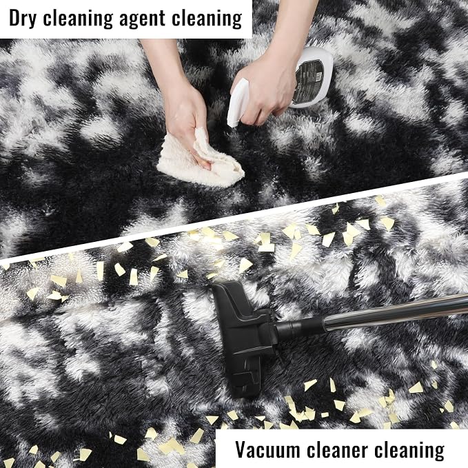 Black White Grey Rugs for Living Room 5x8, Fluffy Vintage Rugs for Kids Room | - Image 6