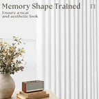 Snow White Pinch Pleated Linen Curtains 63 Inch Length 2 Panels | - Image 3