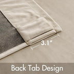 MIULEE Velvet Curtains 52x108 inches 2 Panels Beige Blackout Curtains | Luxury - Image 3