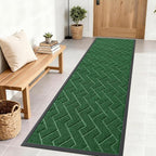 OLANLY Front Door Mat Outside 71x23, All-Season Absorbent Rubber Doormat | Green by OLANLY