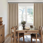 MIULEE Taupe Pinch Pleated 100% Blackout Linen Curtains 40x90 Inches | Room - Image 7