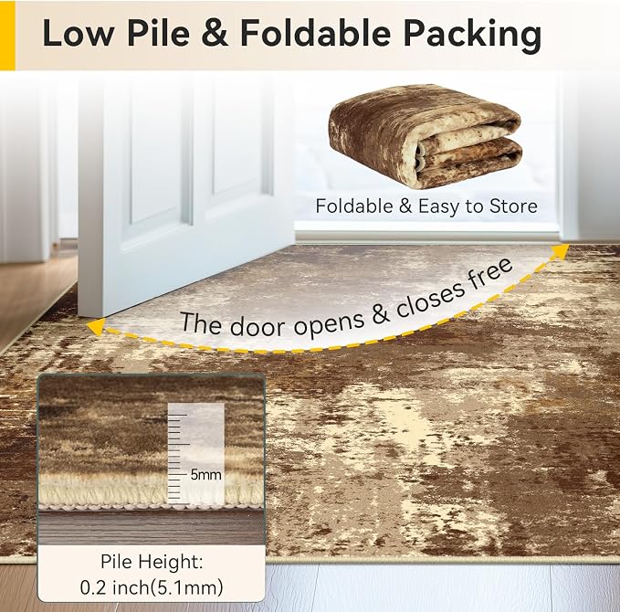 RELEANY Washable 10'x14' Abstract Area Rug - Image 6