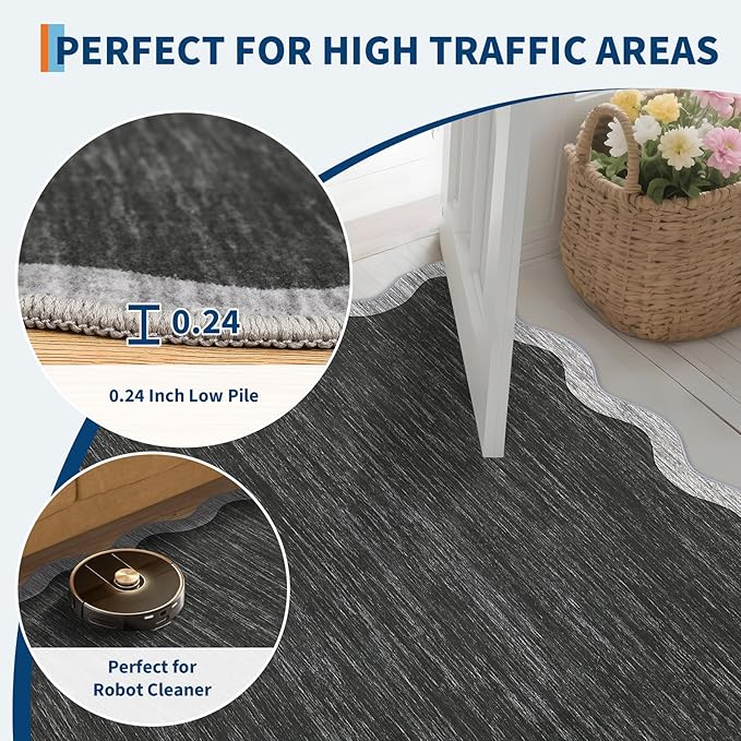 GarveeHome Scalloped Washable Rug 5x7 Area Rug - Image 5