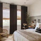 Pinch Pleated Dark Brown Light Filtering Flax Linen Curtains 96 Inches Long | - Image 9
