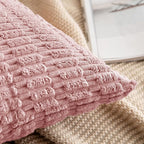 MIULEE Corduroy Decorative Throw Pillow Covers 20x20 Blush Pink Pack of 2 | - Image 5
