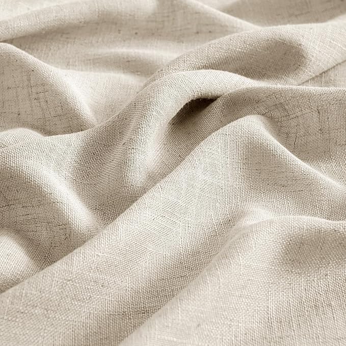 MIULEE Beige Linen Curtains 52x45 Inch Length - Image 4