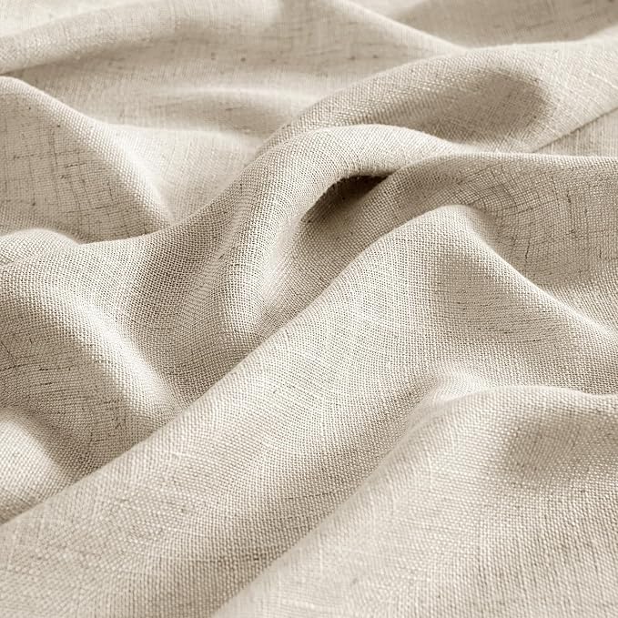 MIULEE Beige Linen Curtains 52x90 Inch 2 Panels - Image 4