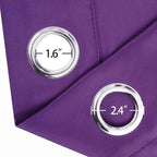 Blackout Curtains 66 x 54 Inch Long Purple Curtains Set of 2 Panels Room - Image 5