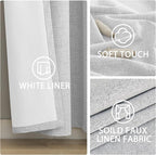 Yakamok White Linen Textured Curtains 72 Inches Long - Image 6