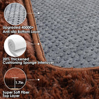 Brown Rugs for Living Room Bedroom, 5x8 Fluffy Bedside Area Rug, Soft Plush - Image 3