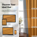 100% Blackout Linen Textured Curtains 96 Inch Long, Mustard Yellow | 100% - Image 7