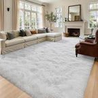 8x10 Extra Large White Fluffy Area Rug Non-Slip - Image 2