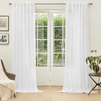 MYSKY HOME Floor to Ceiling Curtains 120 Inches White Sheer Window Drapes 2 - Image 2