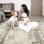 Area Rug Living Room: 3x5 Modern Washable Soft Carpet Ash Brown | - Image 7
