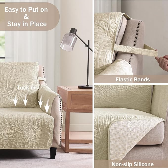 Quilted Grand Sofa Covers Washable, Couch Cover - Image 5