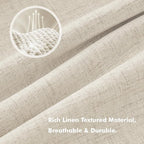 MIULEE 100% Blackout Linen Curtains 42 x 90 Inch Light Ivory 2 Panels | Thermal - Image 3