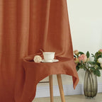 Terracotta Linen Boho Curtains 84 inch Length - Image 8