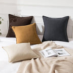 MIULEE Decorative Linen Pillow Covers 18x18 Inch Hazel | Boho Farmhouse​ - Image 5