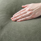 MIULEE Linen Decorative Euro Throw Pillow Covers Light Olive Green 22x22 | Set - Image 2