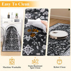 HEBE Hallway Runner Rug 2'x8', Washable Non Slip Kitchen Rug Runner | Soft Boho - Image 4