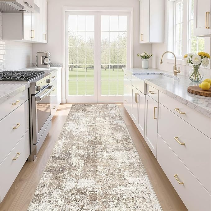 LOONGRUG Runner Rug 3x10 Washable Non-Slip Kitchen Neutral Modern Rug | by LOONGRUG
