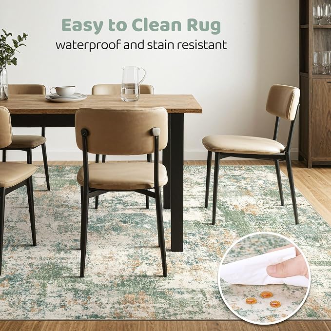 LOONGRUG 10x12 Area Rug Washable Large Neutral Modern Living Room Rug | - Image 6