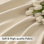 MIULEE Cream Beige Back Tab Blackout Curtains 52x80 Inch Length 2 Panel Set | - Image 6
