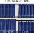 Classic Blue Linen Curtains 72 Inch Length - Image 2