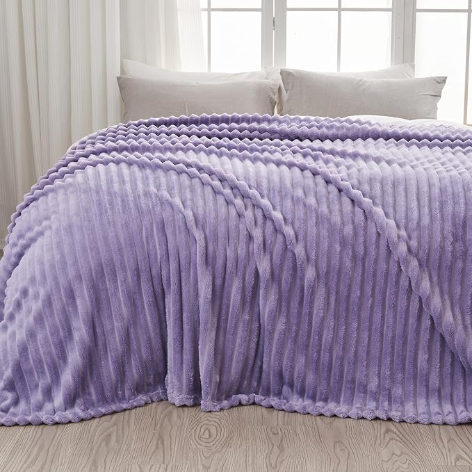 NEWCOSPLAY Fleece Ribbed Cozy Queen Blanket by NEWCOSPLAY