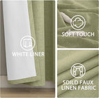 Yakamok Sage Linen Textured Curtains 96 Inches Long - Image 6