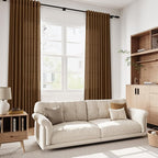 Tobacco Brown Linen Curtains 63 Inches Long 2 Panels - Image 5