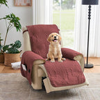 Red Quilted Recliner Chair Covers, Waterproof Recliner Chair Covers, Lazy Boy by Pamhaven
