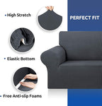 Stretch Couch Covers for Sofa, 3 Cushion Couch Slipcover, Charcoal | 1-Piece - Image 7