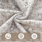 UERMEI 7x10 Area Rug Living Room Rugs Washable Neutral Brown Grey Carpet | - Image 5